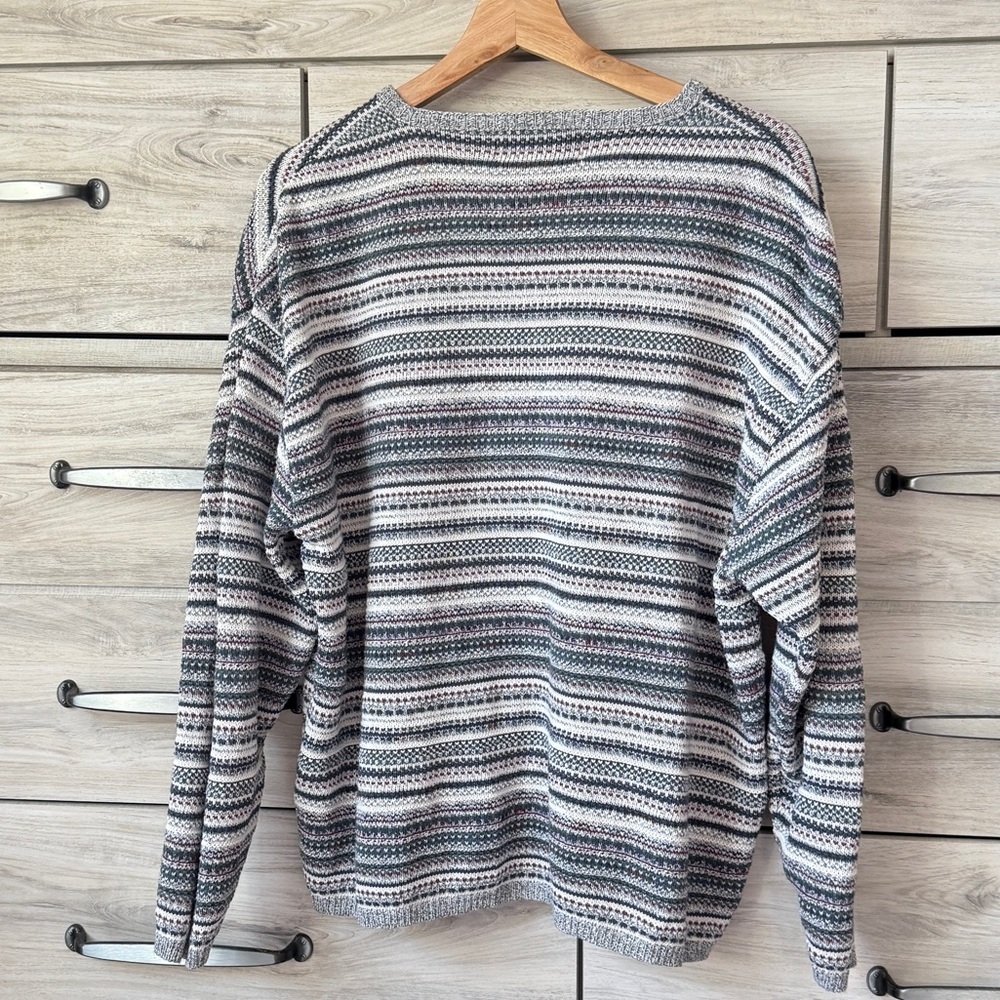 Vintage 90s Patterned Knit Pullover Sweater Large by Chelsea Gardens size XL - Picture 2 of 7